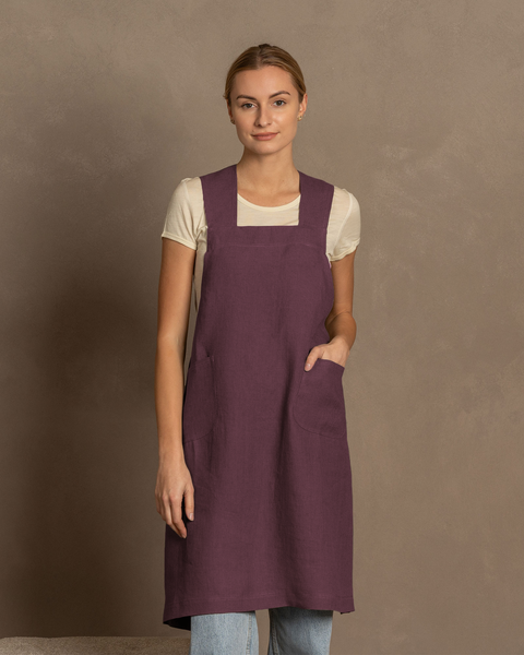 100% Linen Gardening Apron Cross-back ❤ menique
