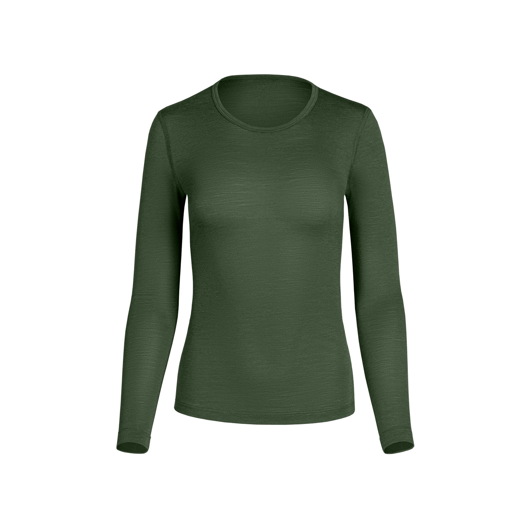 Women's Merino Long Sleeve Base Layer - Dark green ❤️ menique
